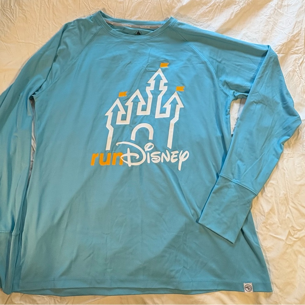 Disney Blue Long Sleeve Tee with White and Orange Accents